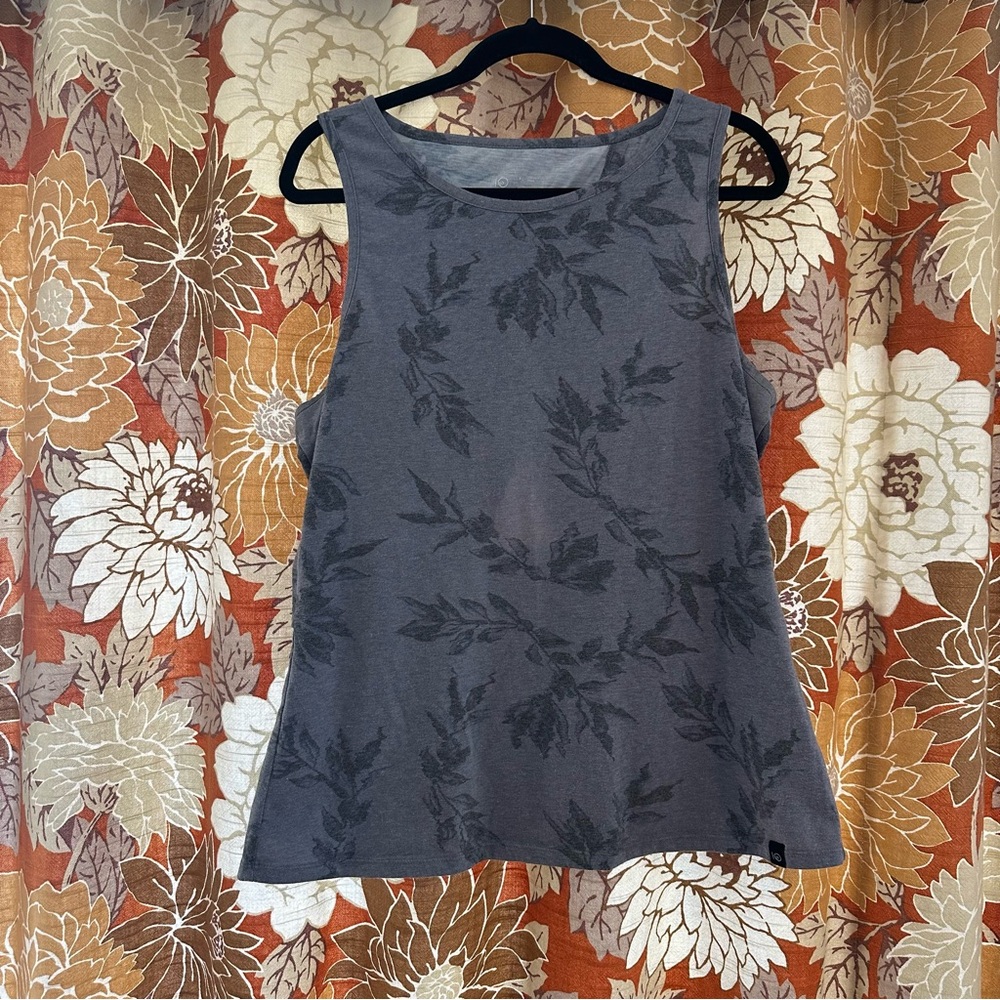 Tentree Floral Gray Sleeveless Top Open Back